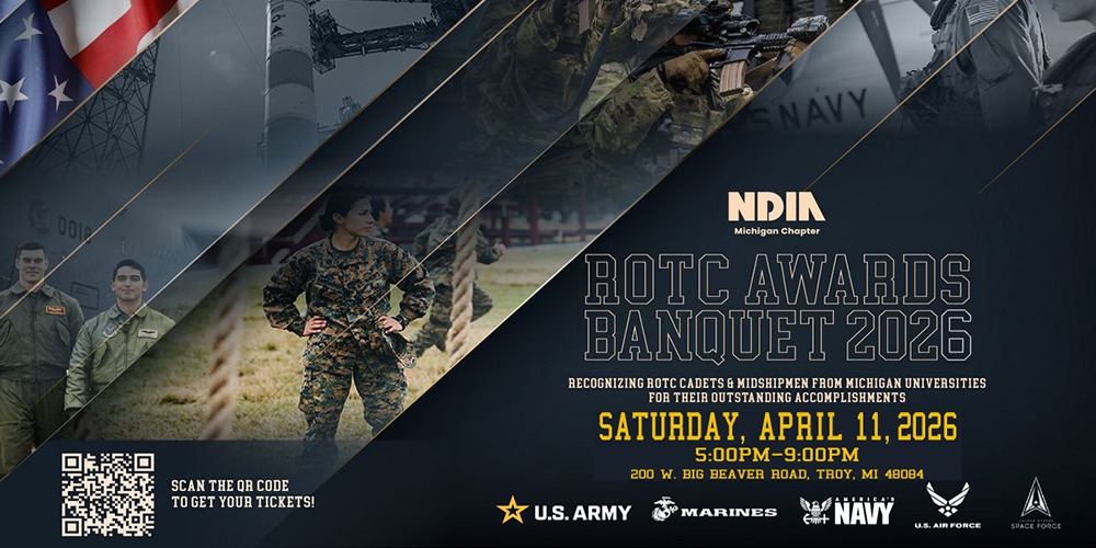 The Michigan ROTC Awards Banquet is one of our Chapter’s signature events which provides our defense community an opportunity to recognize the academic and leadership accomplishments of approximately 100 cadets and midshipmen from Michigan Universities ROTC programs.
